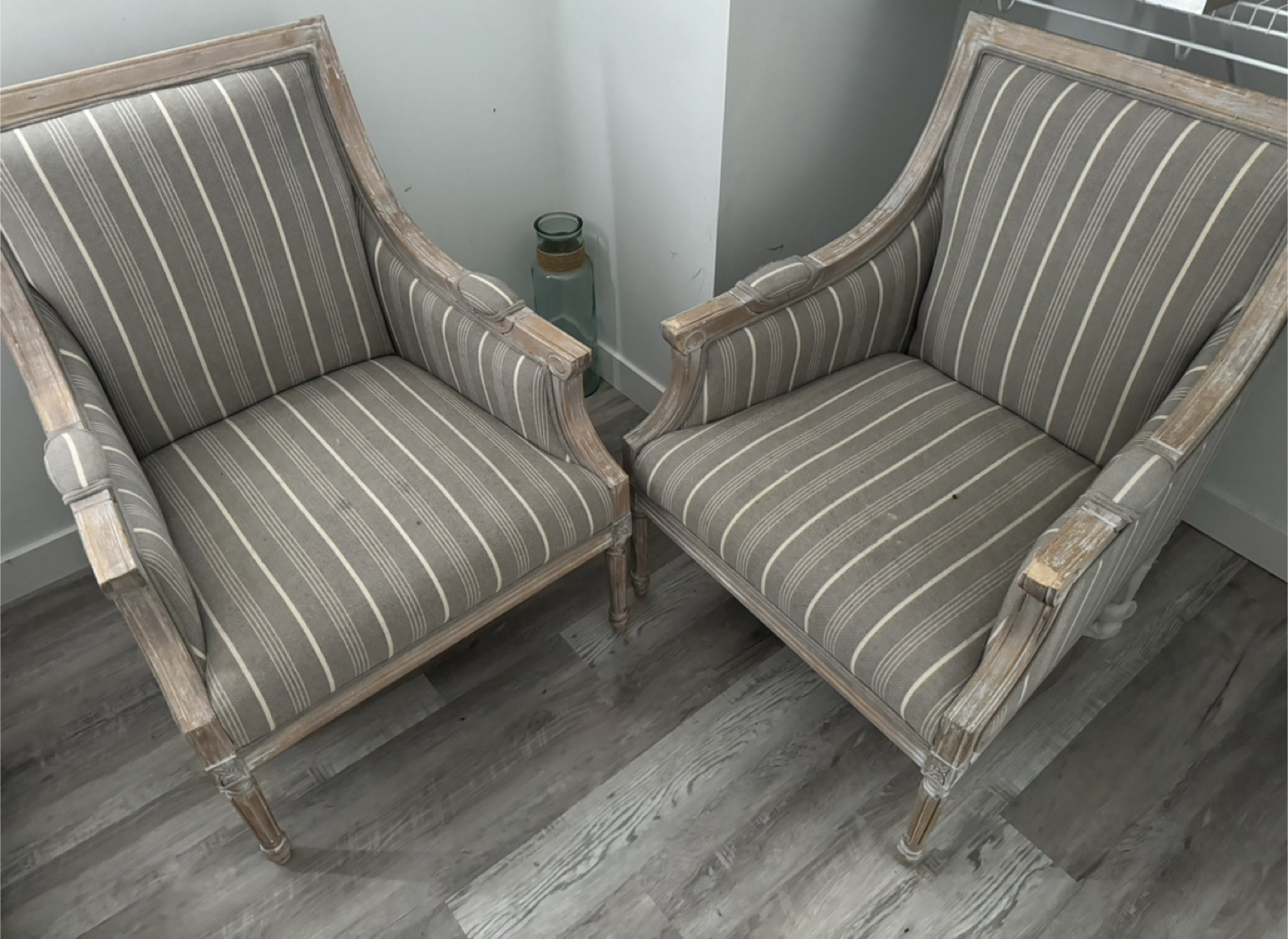 Pair of Striped Armchairs