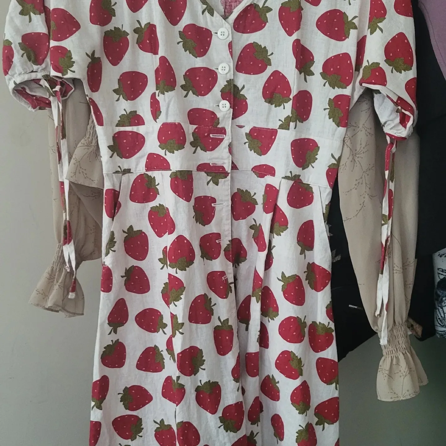 Princess Highway Strawberry Linen Dress (Size 8/M) image indicator(2)