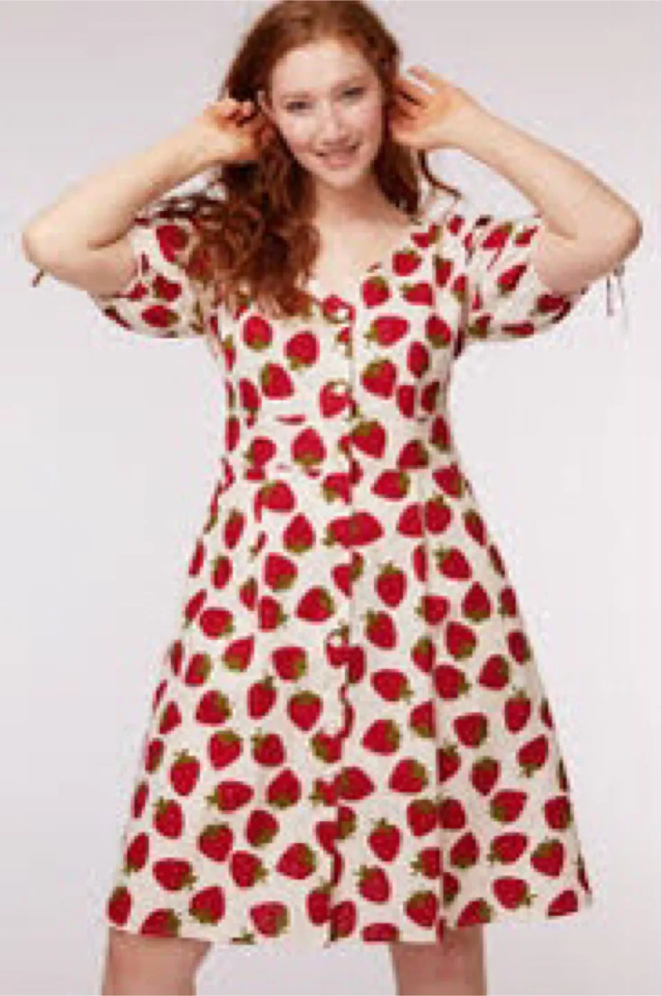 Princess Highway Strawberry Linen Dress (Size 8/M) image indicator(3)