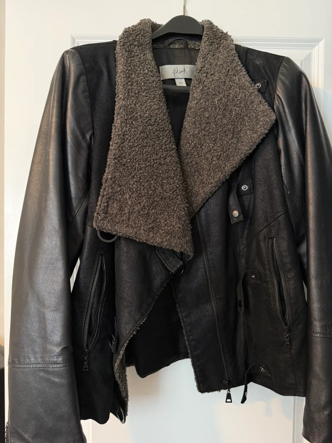 Blink Black Leather Jacket - Size S/P thumbnail