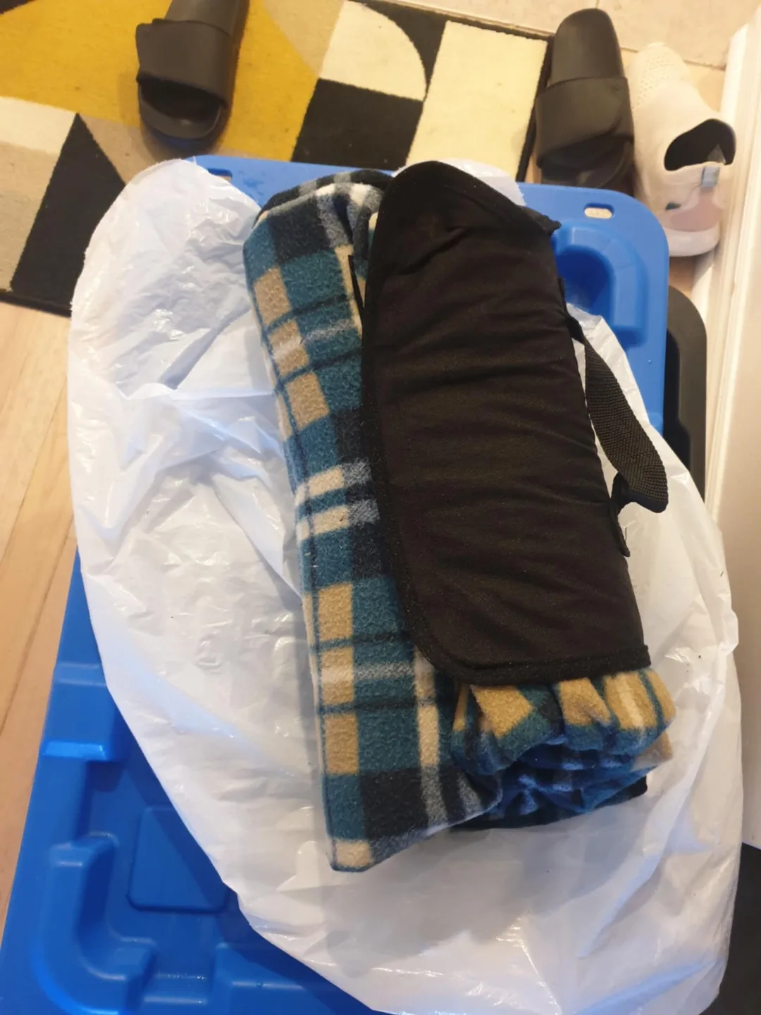 Plaid Picnic Blanket with Carrier image indicator(2)