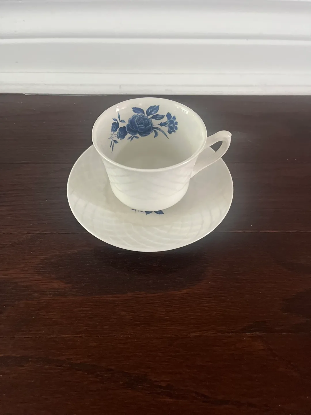 Enoch Wedgwood Blue Rose Ironstone Cup & Saucer thumbnail