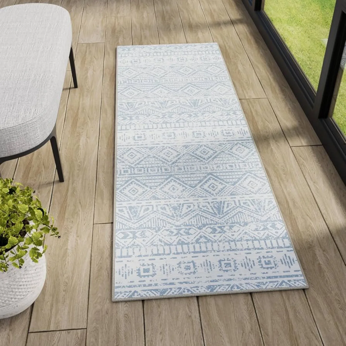 Hargiis Runner Rug Blue, 2'×6' thumbnail