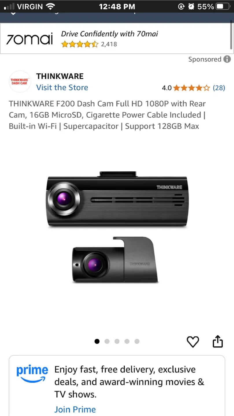 Thinkware F200 Dash Cam thumbnail
