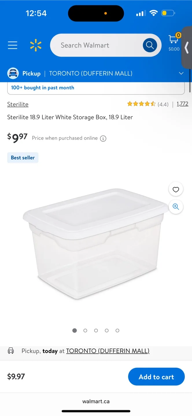 Sterilite 18.9 Liter White Storage Box thumbnail
