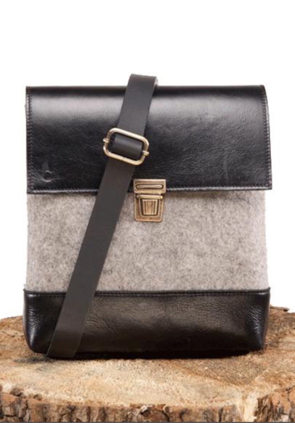 Wool Felt & Leather cross body bag - photo 3