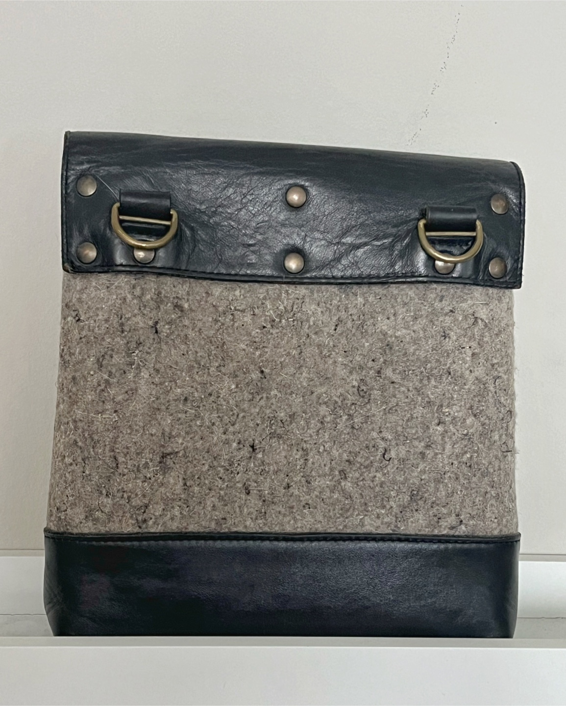 Wool Felt & Leather cross body bag - photo 2