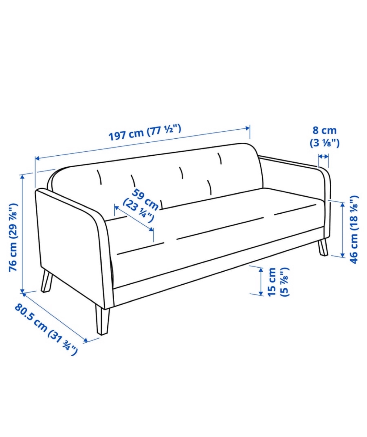 Dark Grey Sofa Couch - photo 2