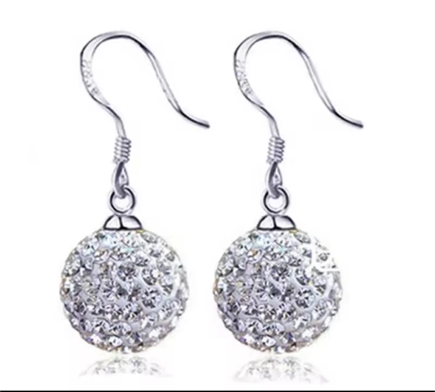 Crystal Ball Dangle Earrings S925 thumbnail