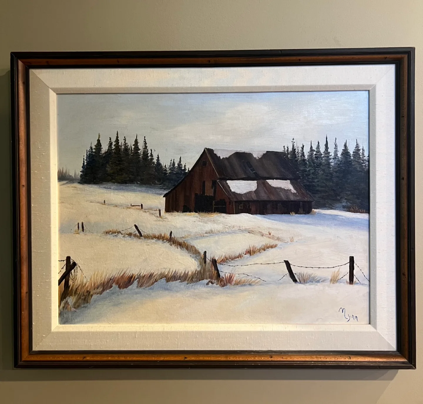 Vintage Winter Scenery Painting thumbnail