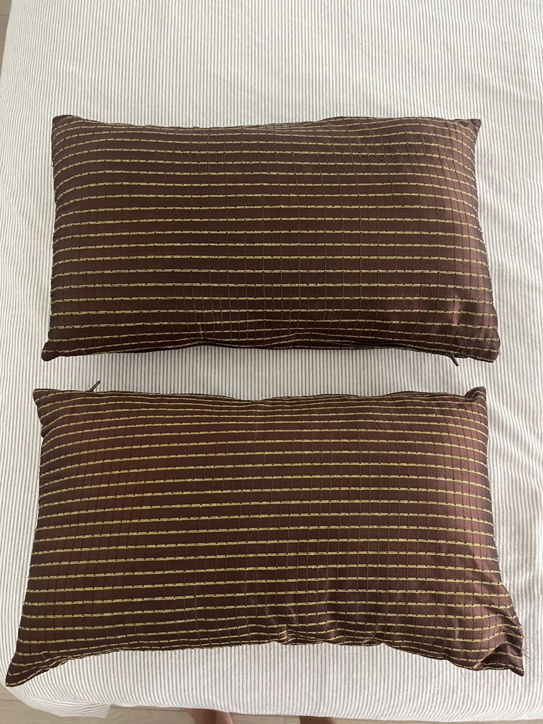 Set of 2 Brown Decorative Pillows