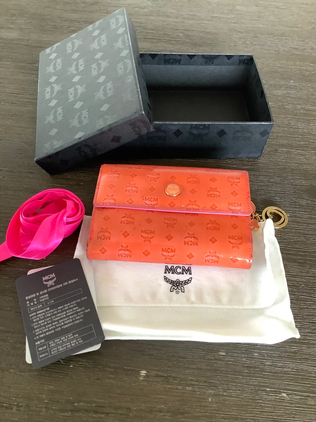 MCM Orange & Pink Wallet with Box thumbnail