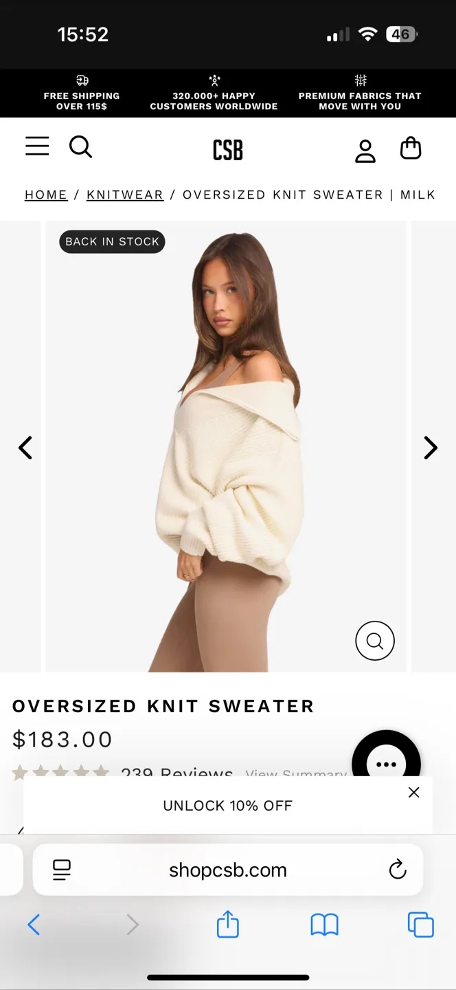 CSB Oversized Knit Sweater - Milk (New) image indicator(4)