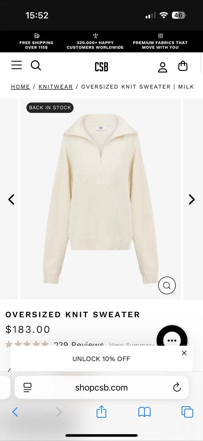 CSB Oversized Knit Sweater - Milk (New) image indicator(3)