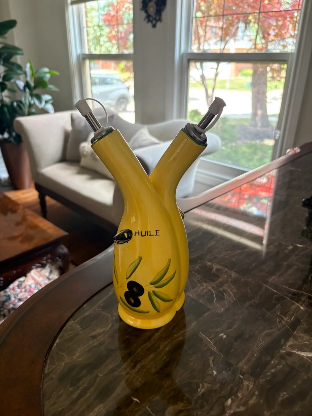Yellow Ceramic Olive Oil Dispenser thumbnail