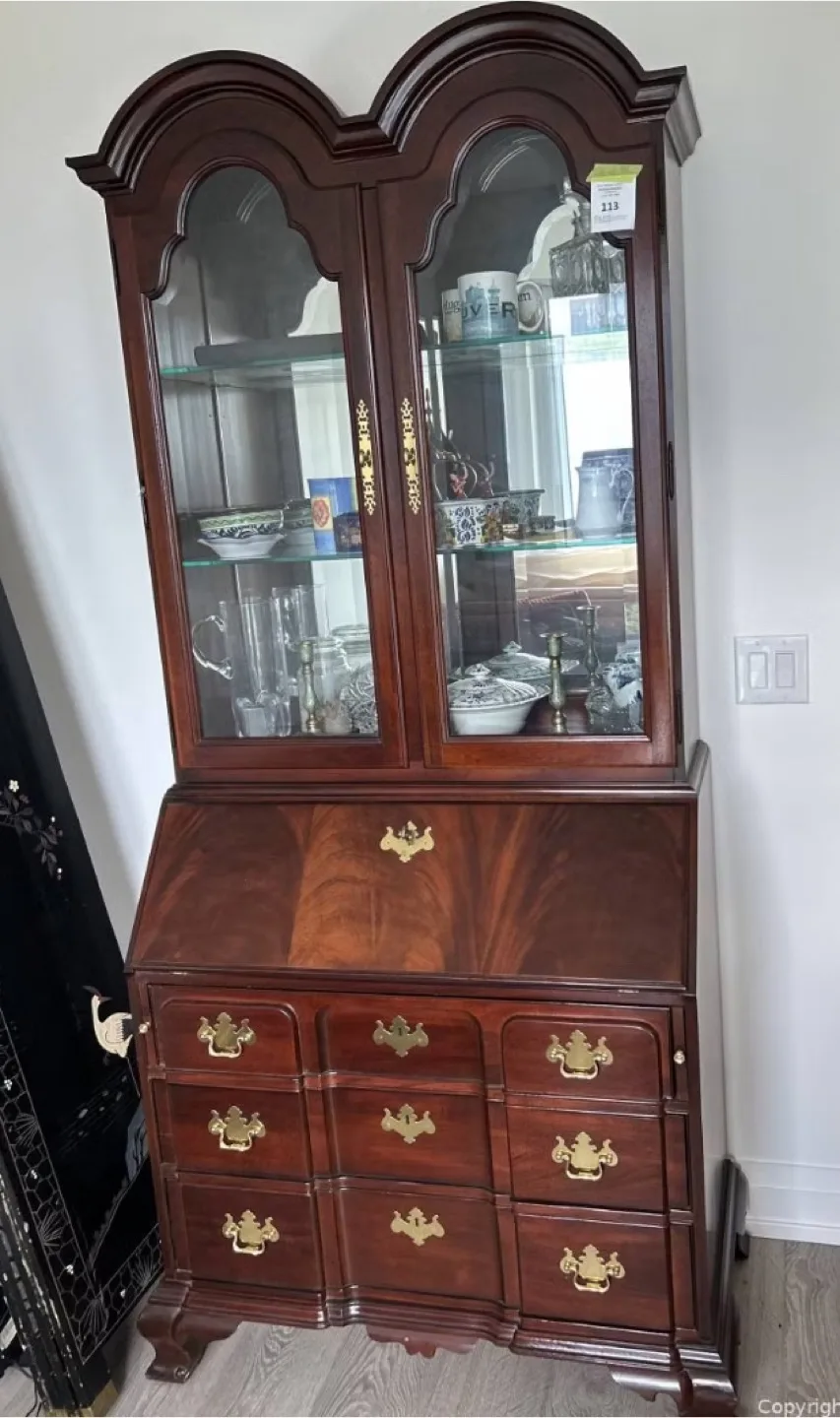 Antique Mahogany Secretary Desk with Hutch thumbnail
