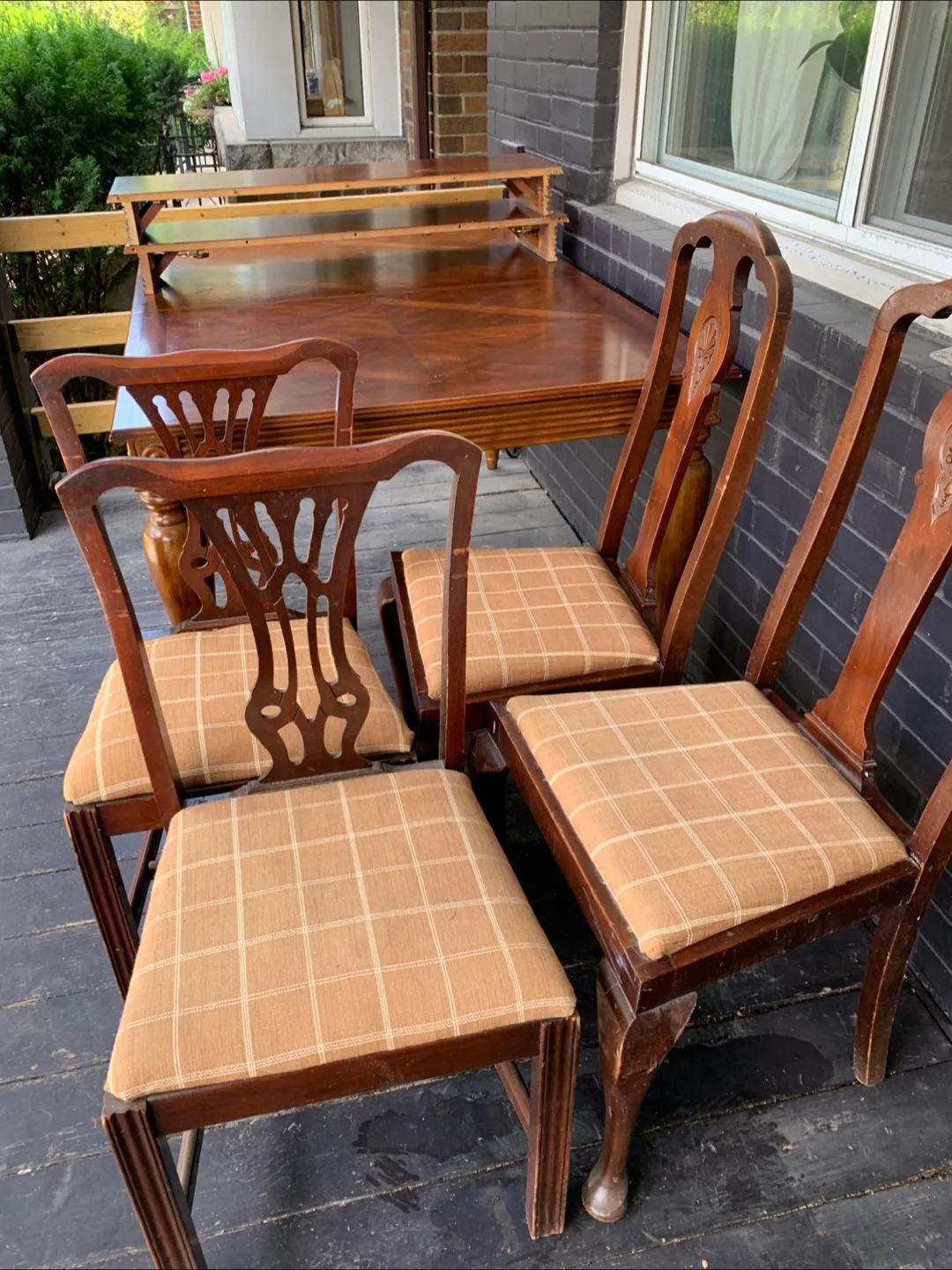 Vintage Dining Table with 4 Chairs thumbnail