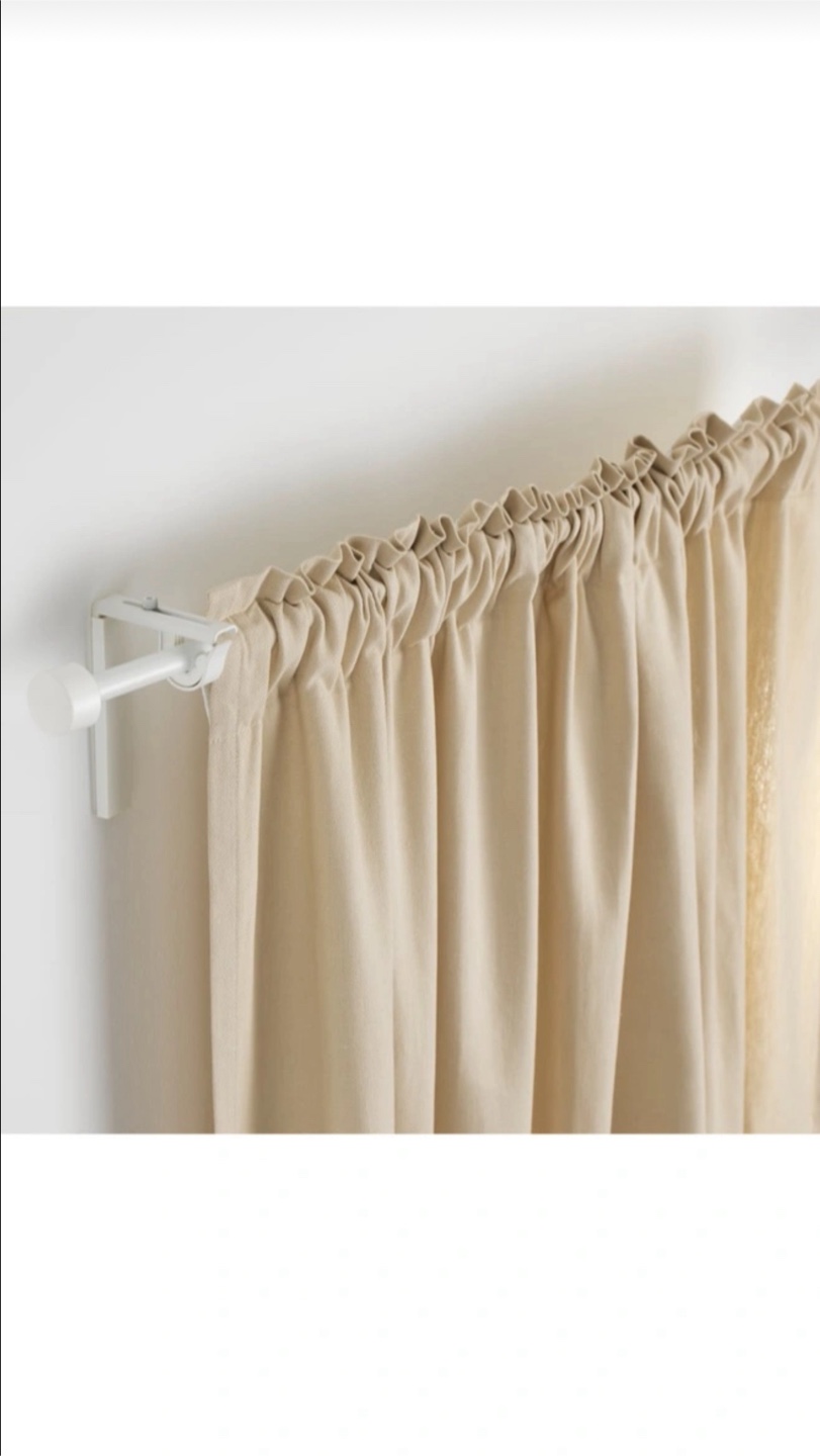 Ikea Curtain Rods - White and Bamboo
