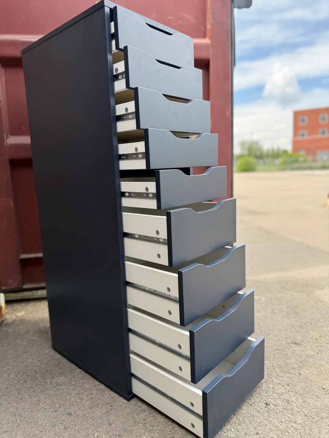 IKEA Alex Drawer Unit with 9 Drawers - Grey thumbnail