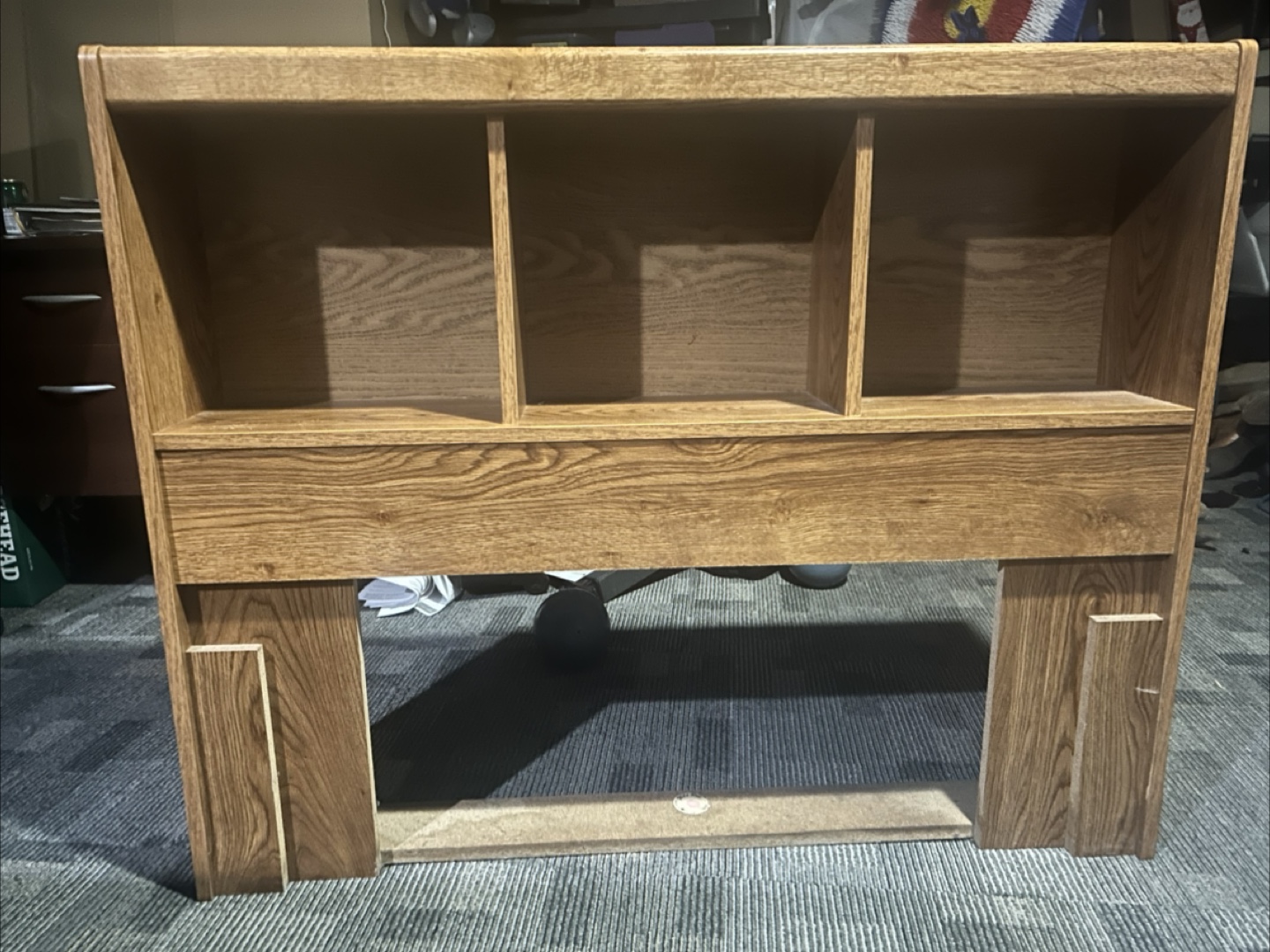 Wooden Single Bed Frame with Storage & Desk Hutch - photo 2