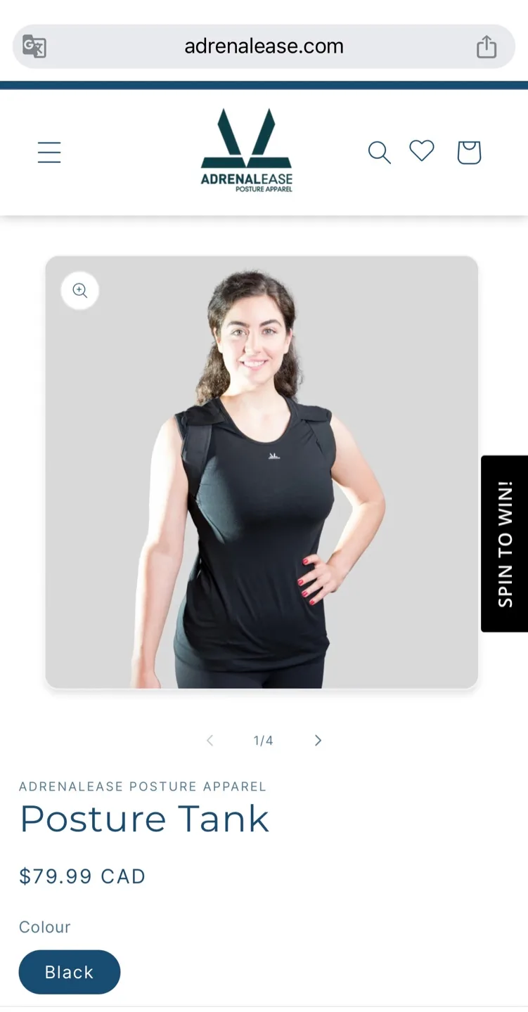 Adrenalease Posture Tank - White, 3XL thumbnail