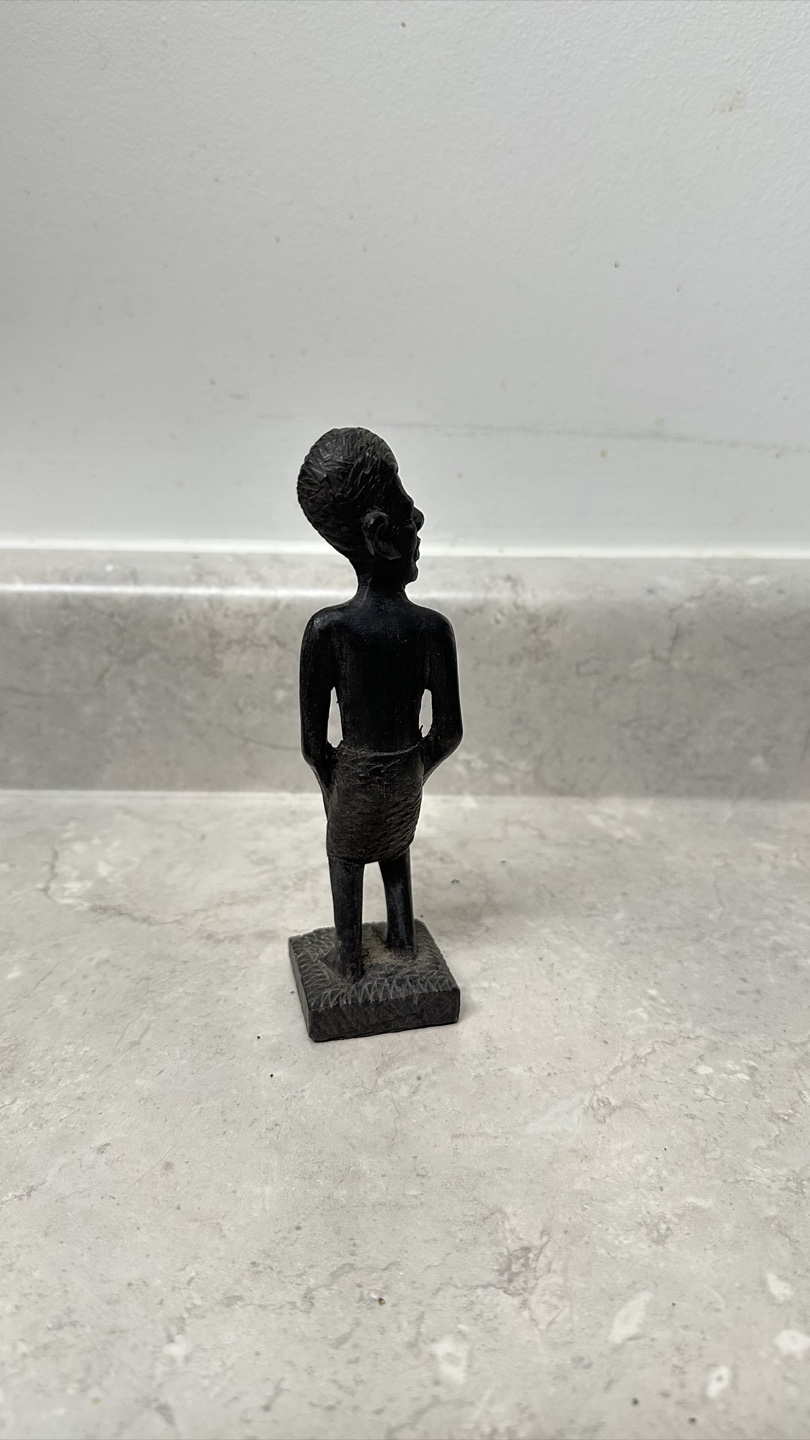 Unique miniature Black Wood Figurine - Folk Art / Decor Piece - photo 3