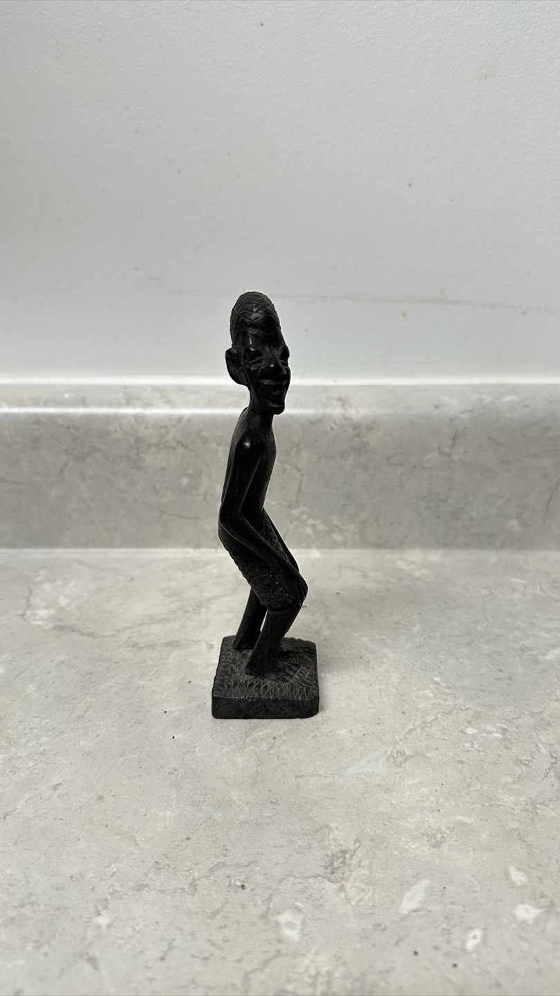Unique miniature Black Wood Figurine - Folk Art / Decor Piece - photo 2