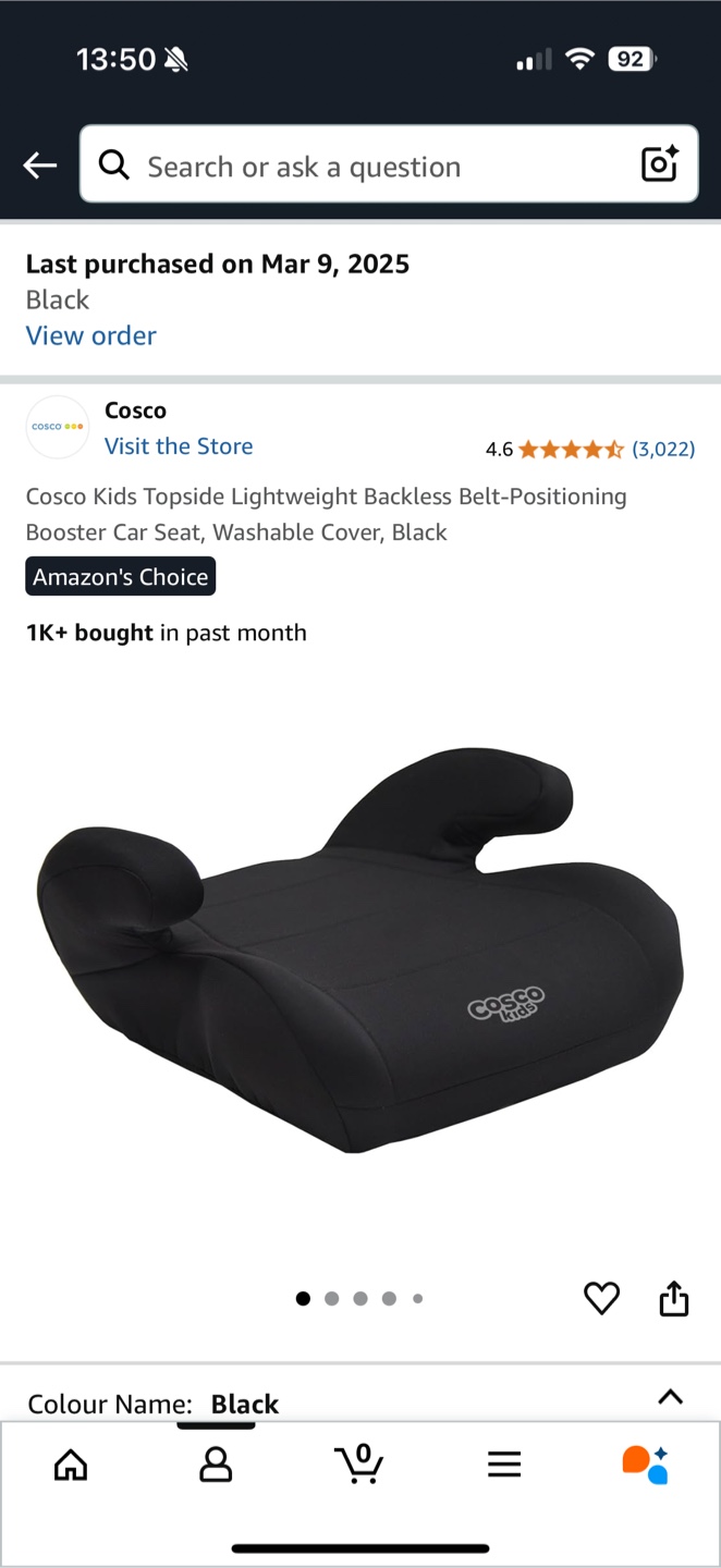 Cosco Kids Topside Booster Car Seat - Black - photo 2
