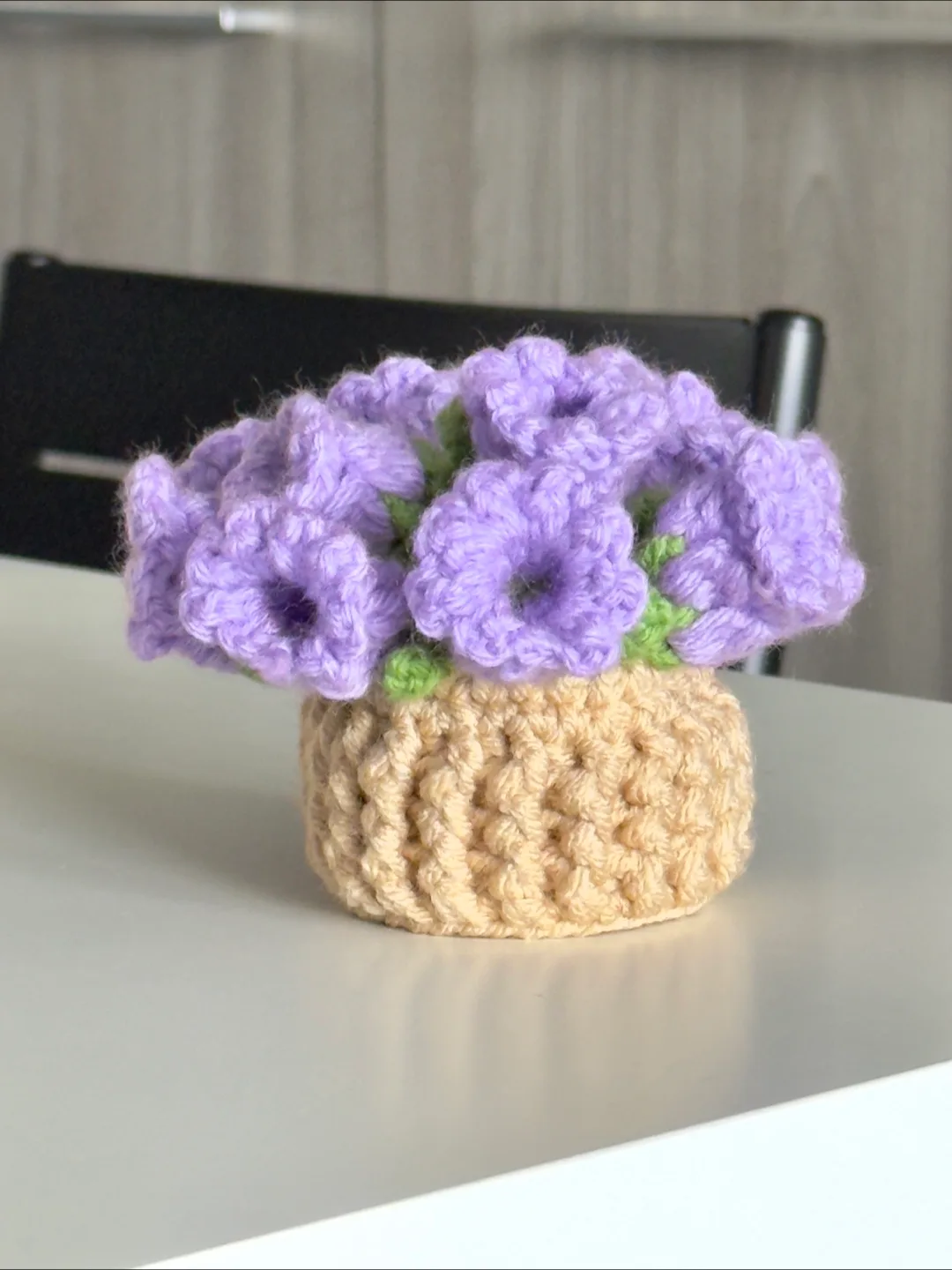 Handmade Crocheted Flower Pot and Coaster Set image indicator(2)