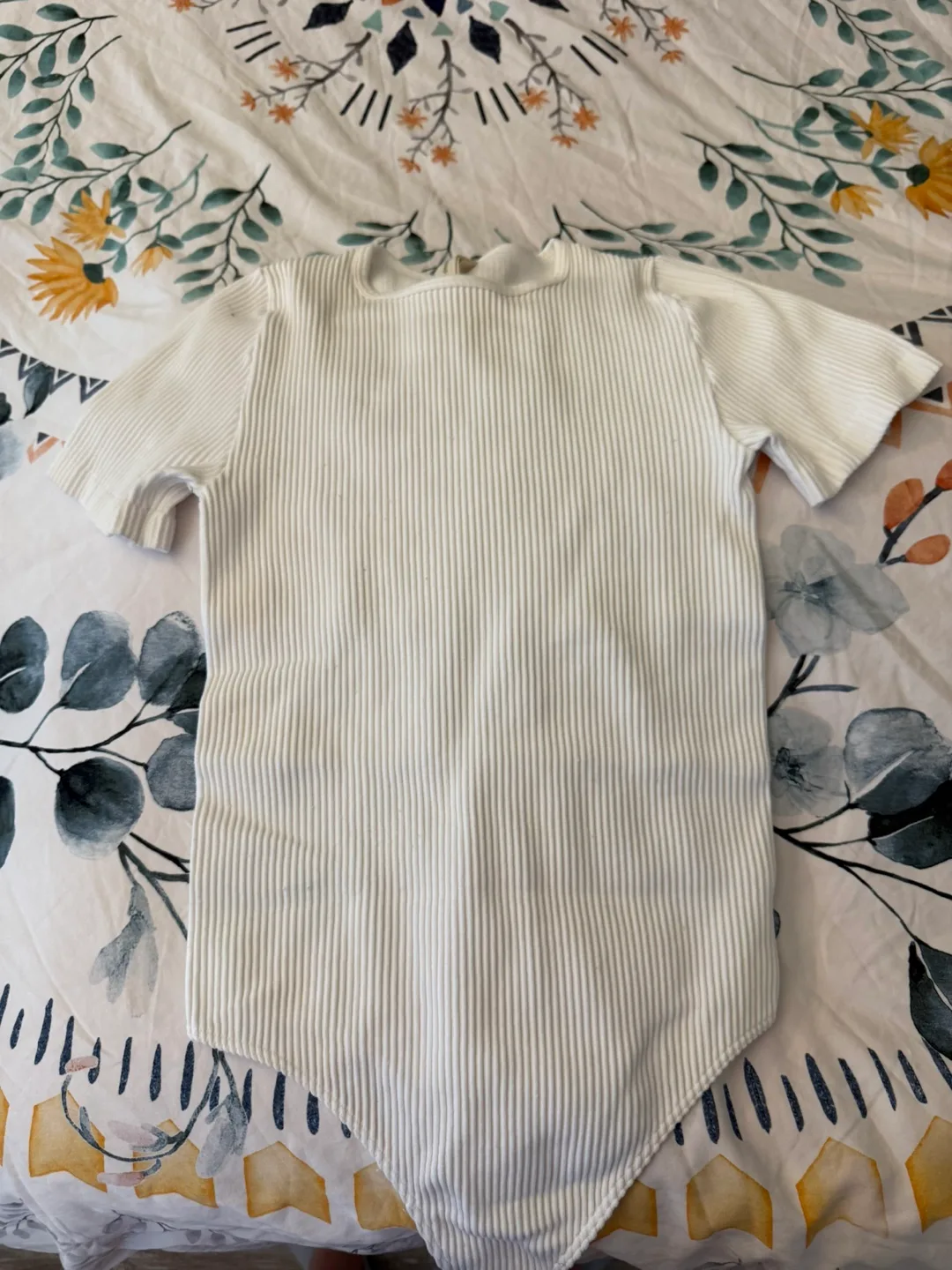 White Ribbed Bodysuit thumbnail