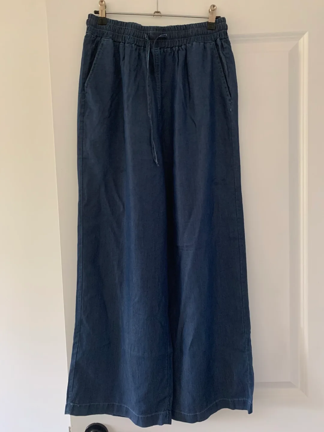 Wide Leg Denim Pants - Blue thumbnail