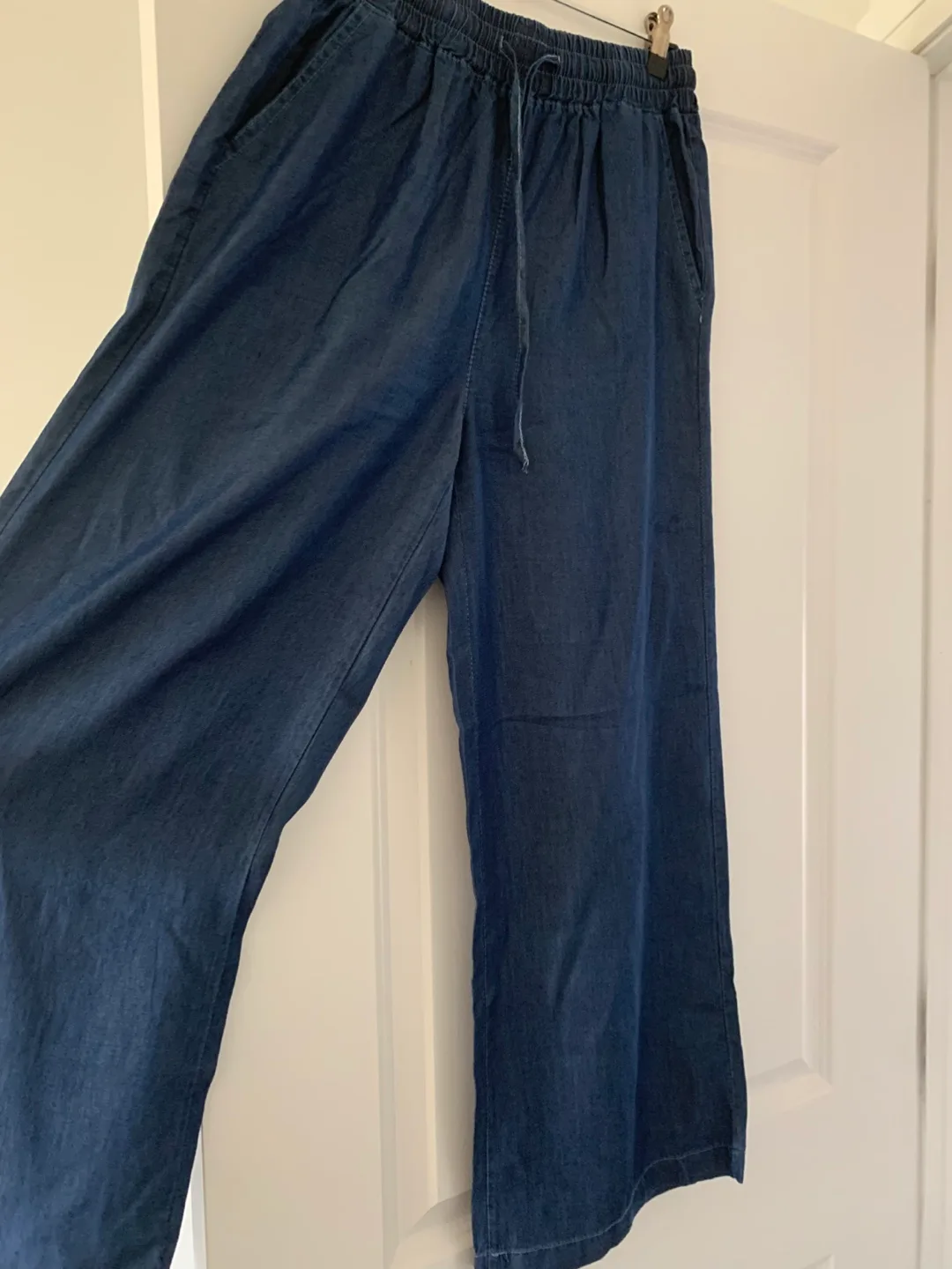 Wide Leg Denim Pants - Blue image indicator(2)