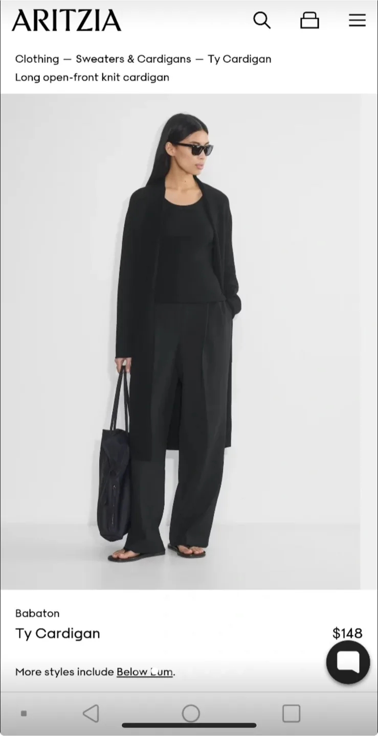 Aritzia Babaton Ty Cardigan - Black, Size M thumbnail