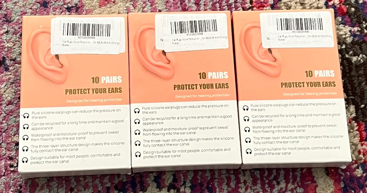 Ear Plugs Noise Reduction - 10 Pairs - New thumbnail