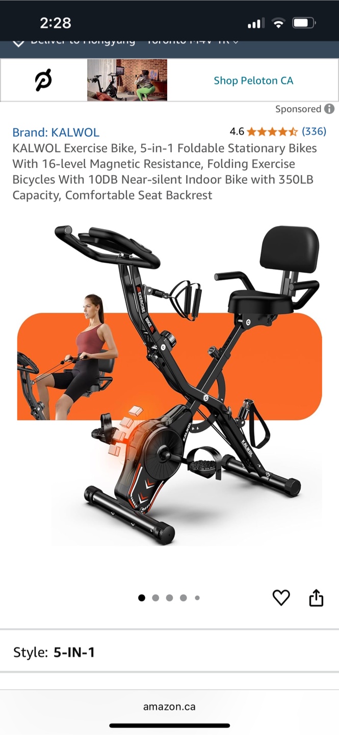 KALWOL 5-in-1 Foldable Exercise Bike - photo 3
