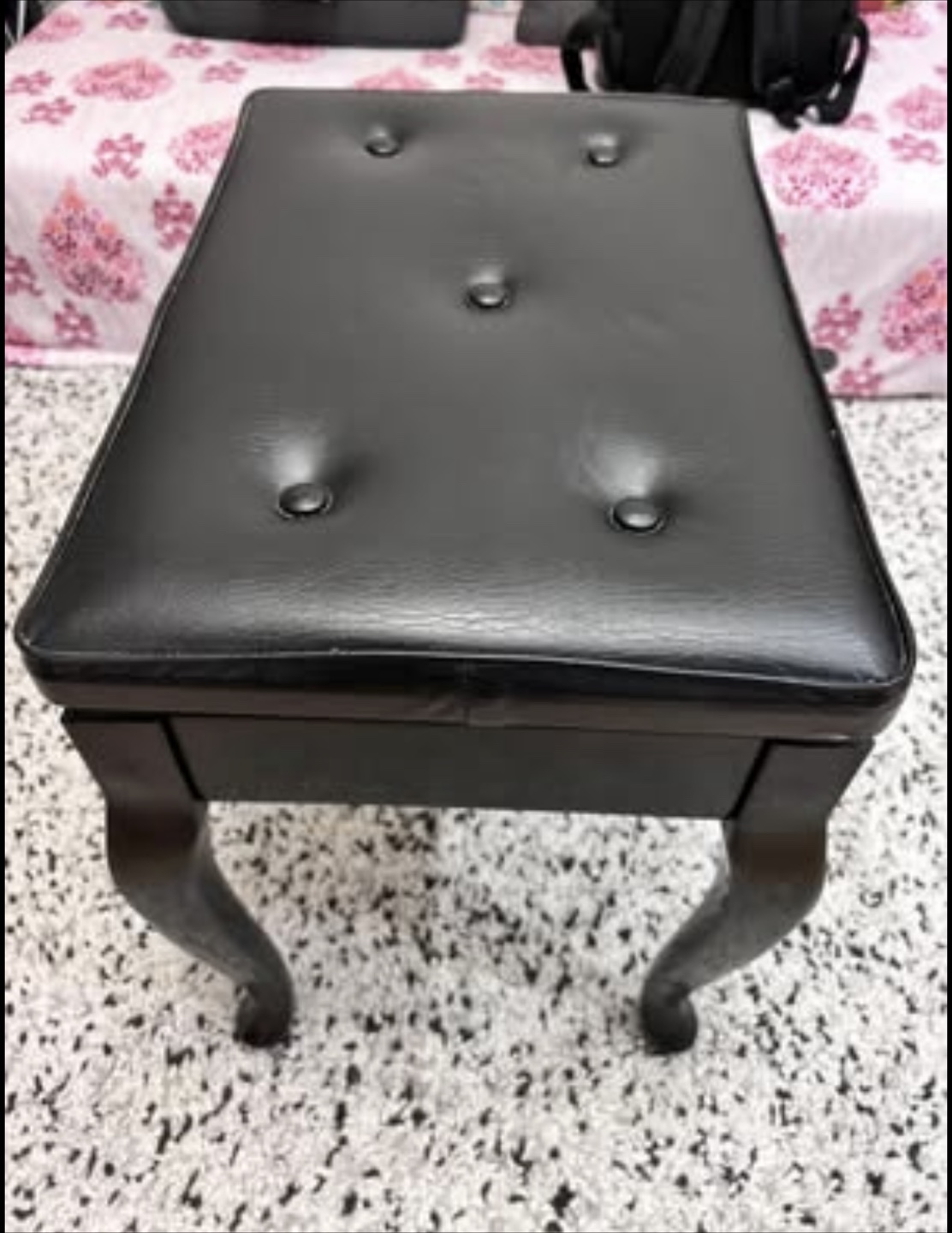 Black Bench with Leather Seat - photo 3