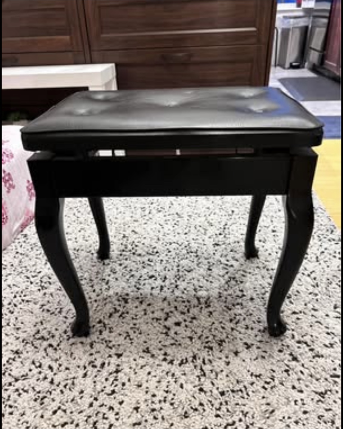 Black Bench with Leather Seat - photo 2