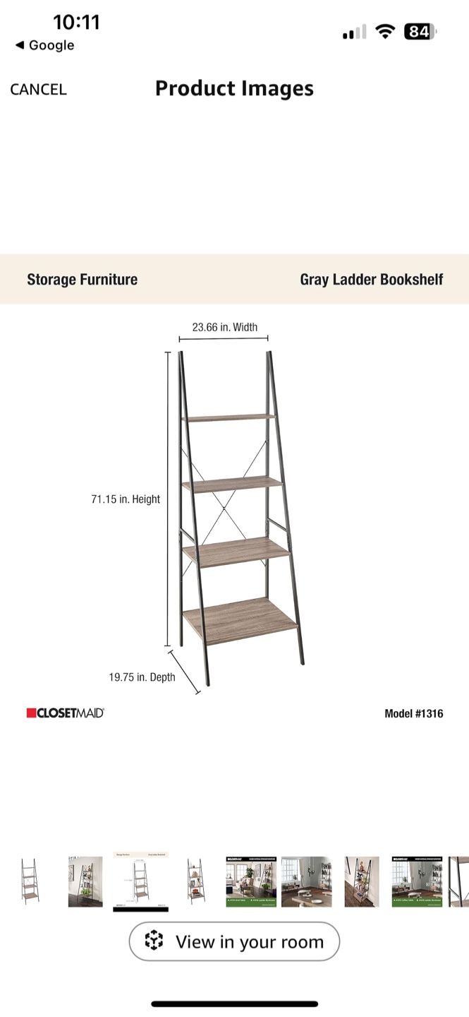 Set of 2 ClosetMaid Gray Ladder Bookshelf - photo 3