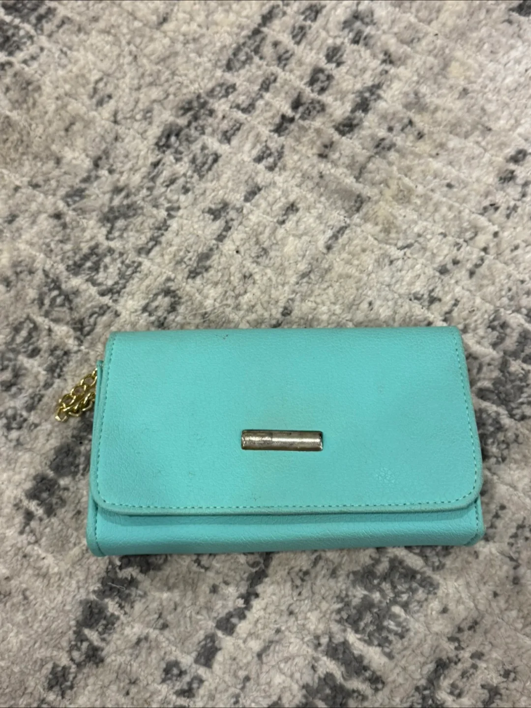 Turquoise Clutch with Gold Chain thumbnail