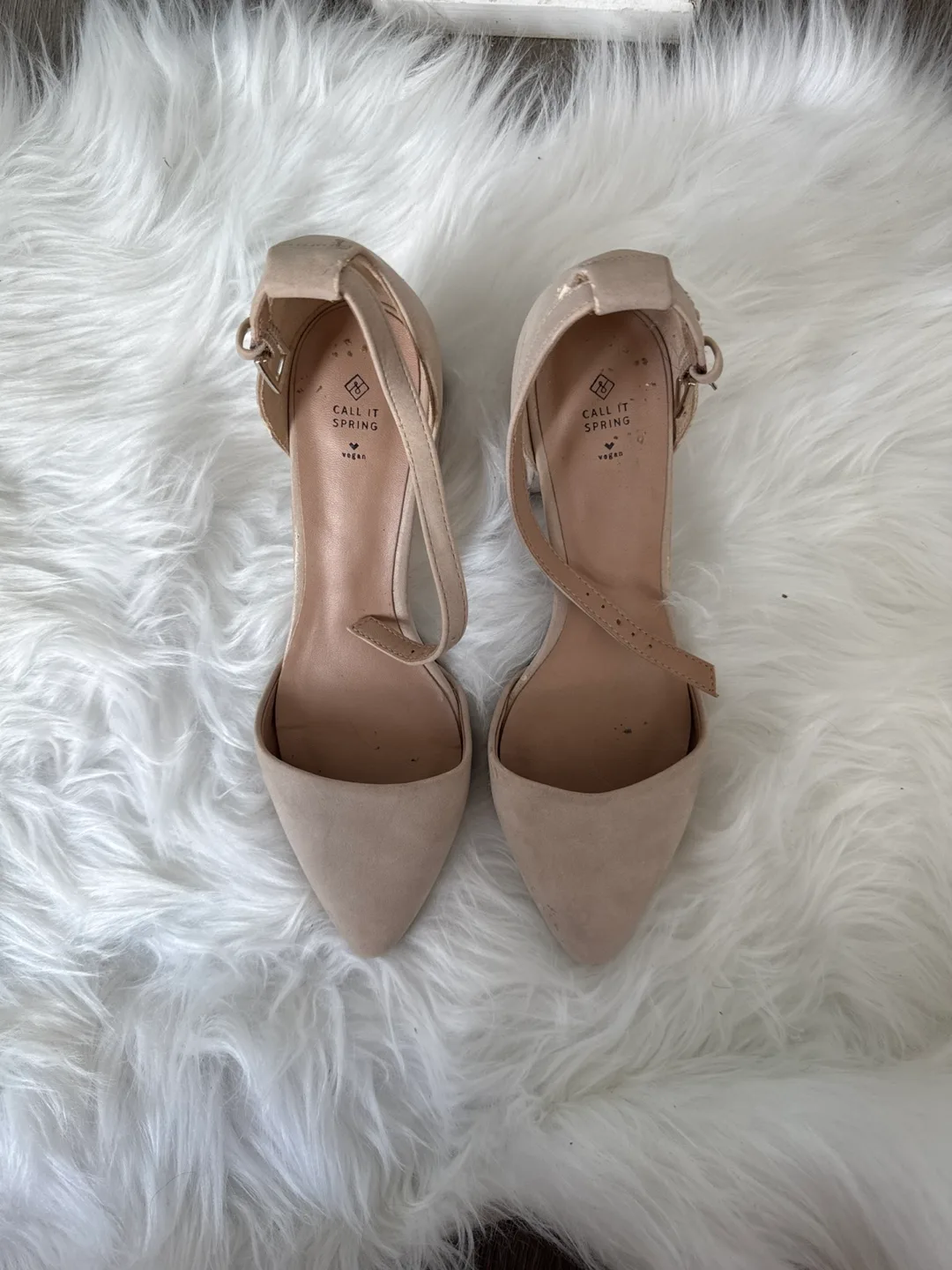 Call It Spring Beige Heels - Size 8 thumbnail