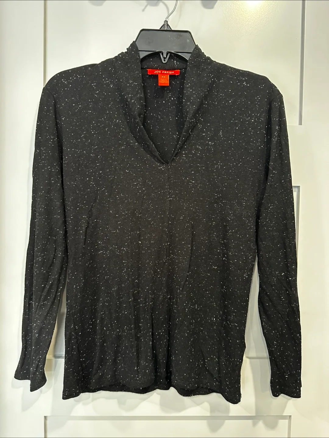 Joe Fresh Black Speckled Long Sleeve Top thumbnail