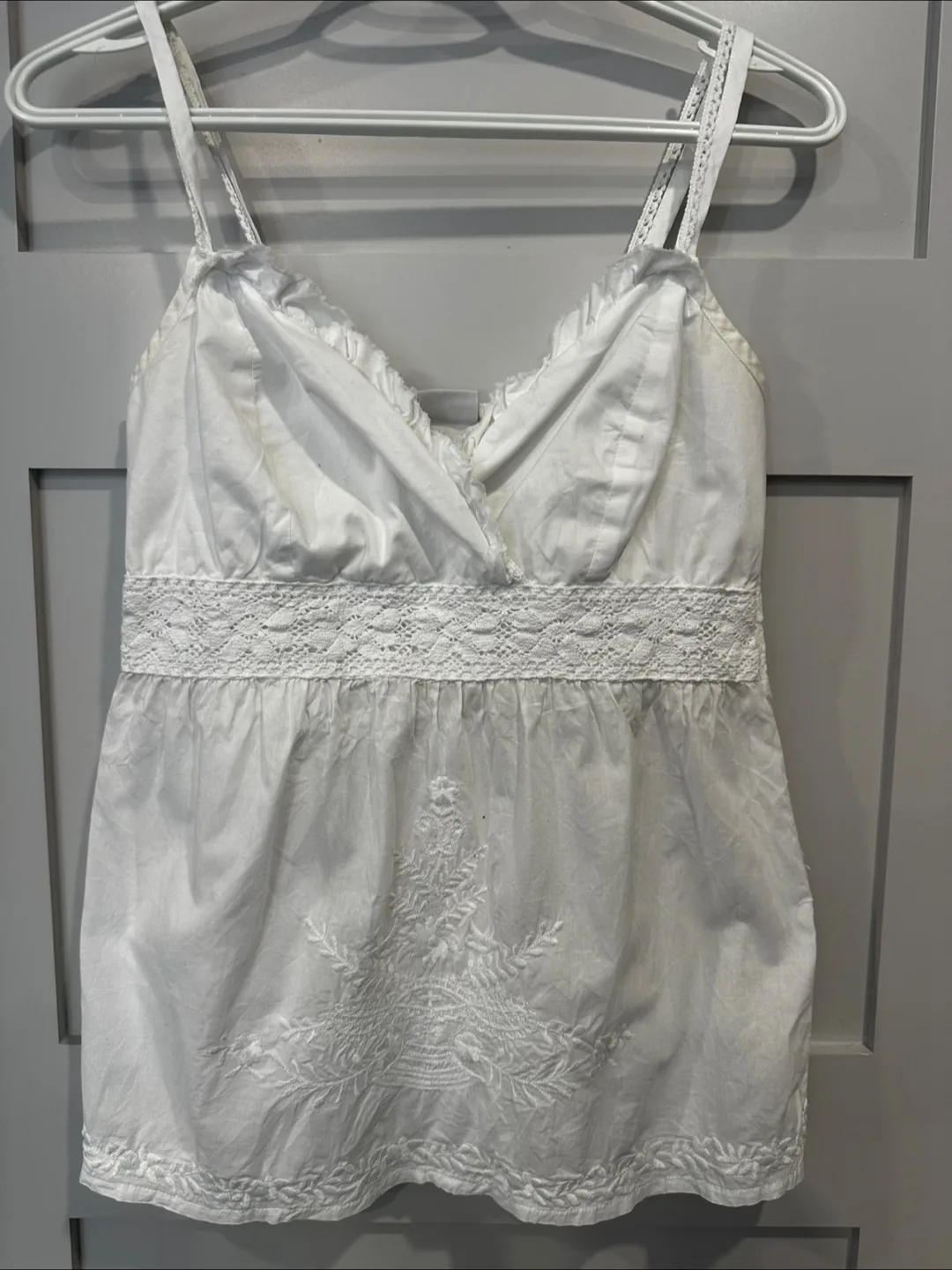 White Embroidered Tank Top thumbnail