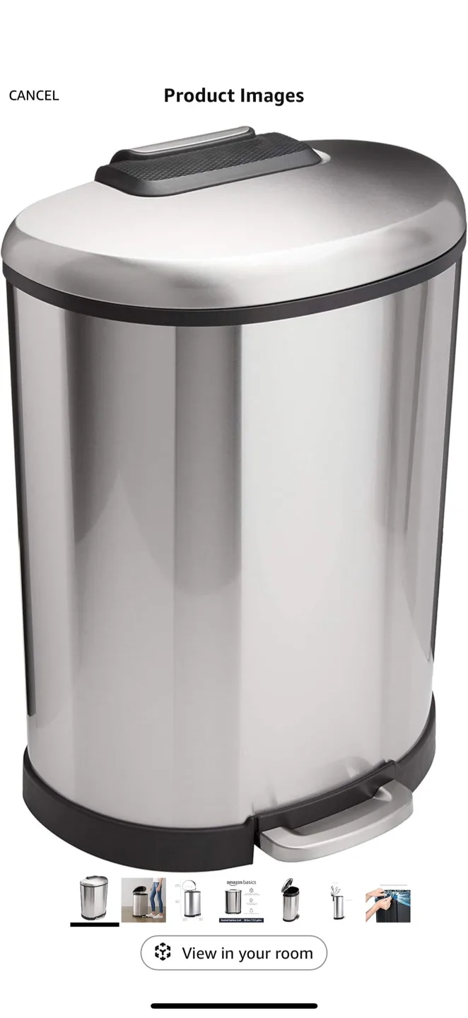 Amazon Basics 50L Stainless Steel Trash Can thumbnail