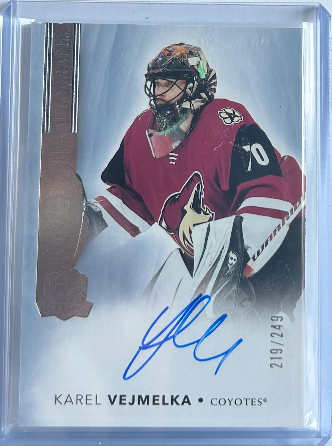 Karel Vejmelka Coyotes Rookie Auto Hockey Card thumbnail