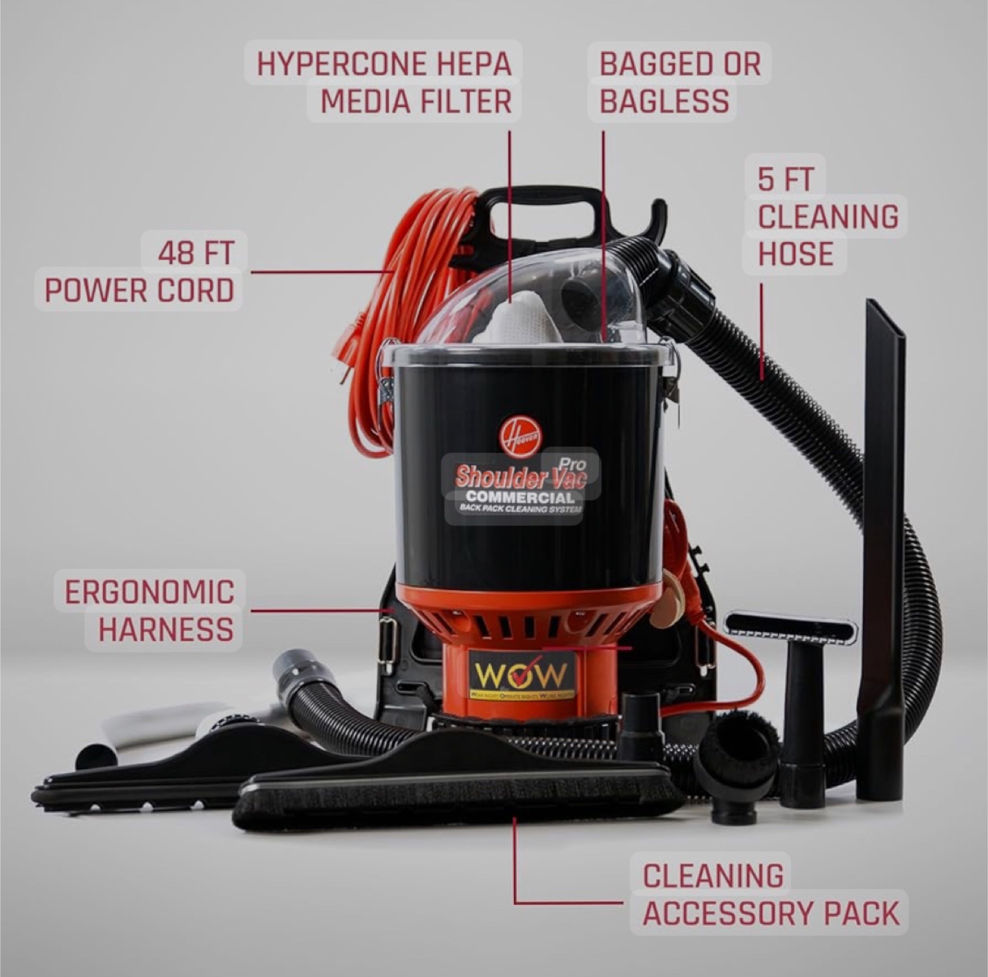 Hoover Shoulder Vac Commercial Backpack Vacuum