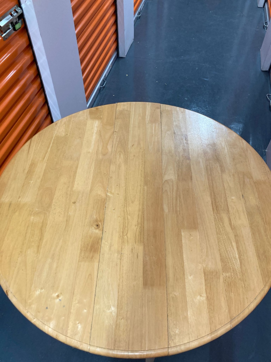 Round Drop Leaf Table - Light Wood - photo 2