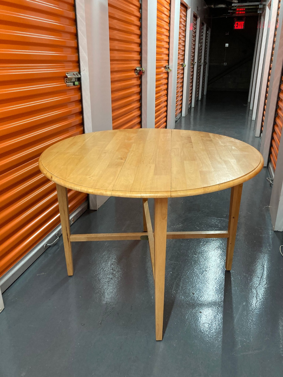 Round Drop Leaf Table - Light Wood