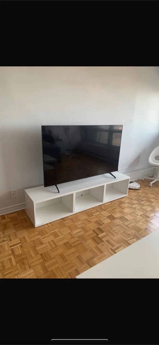 White TV Stand with Storage thumbnail