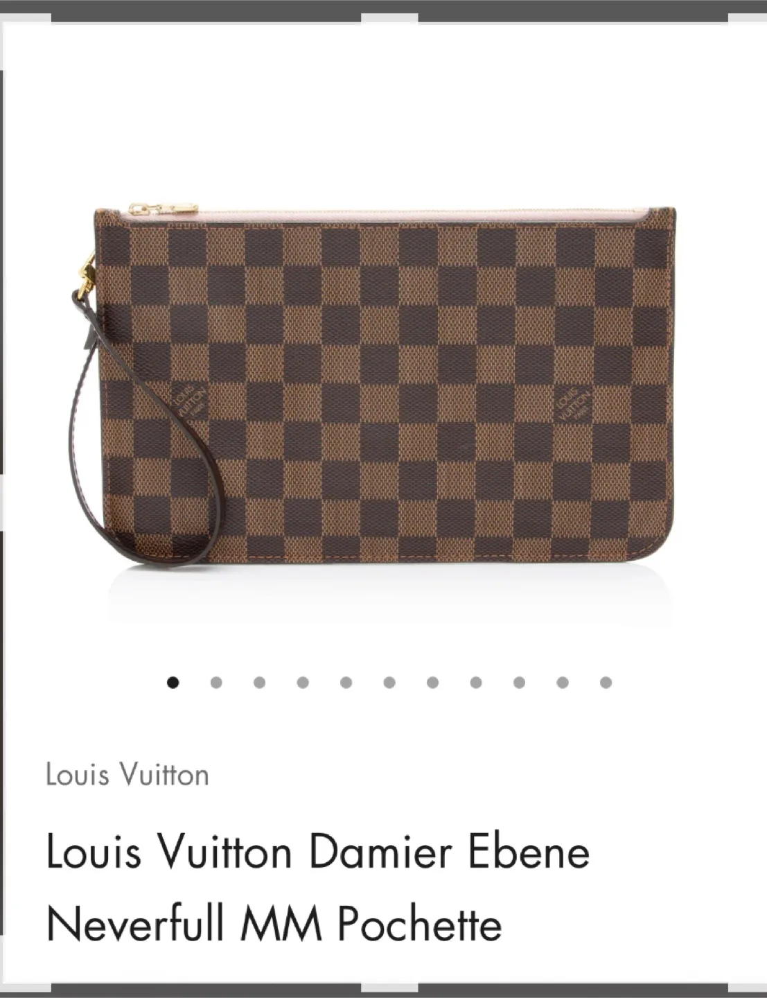 Louis Vuitton Damier Ebene Neverfull Pochette thumbnail