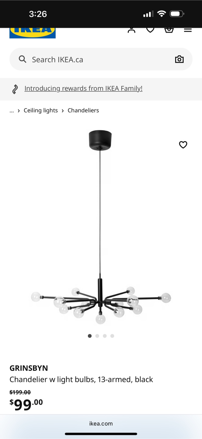 IKEA GRINSBYN Chandelier w/ Light Bulbs - photo 2